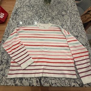 J. Crew Multicolor Striped Crewneck Sweater